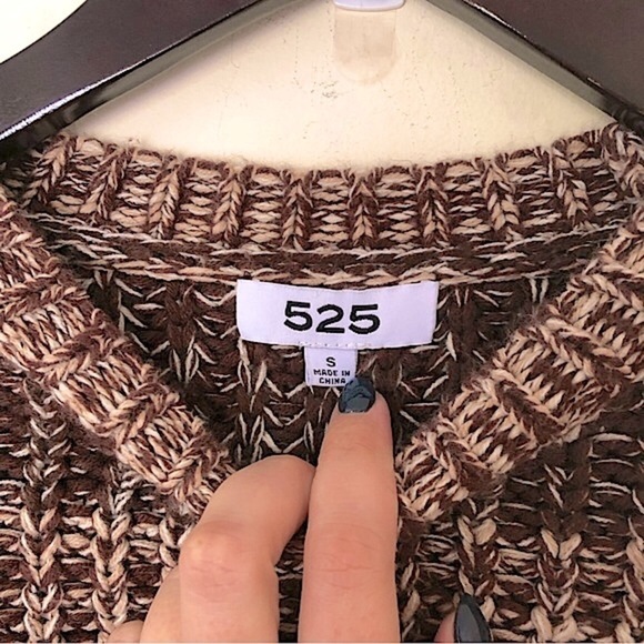 525 America Women’s Chunky Knit Marled Crew Neck Pullover Sweater Size Small - Picture 8 of 9